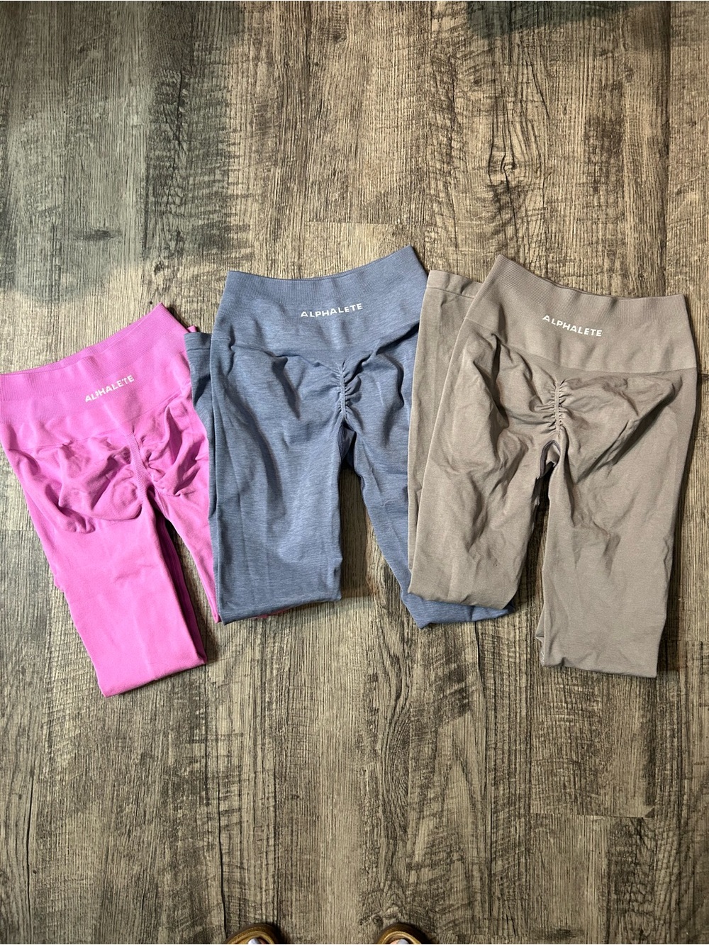 Alphalete Legging Bundle - Pink, Blue, Taupe